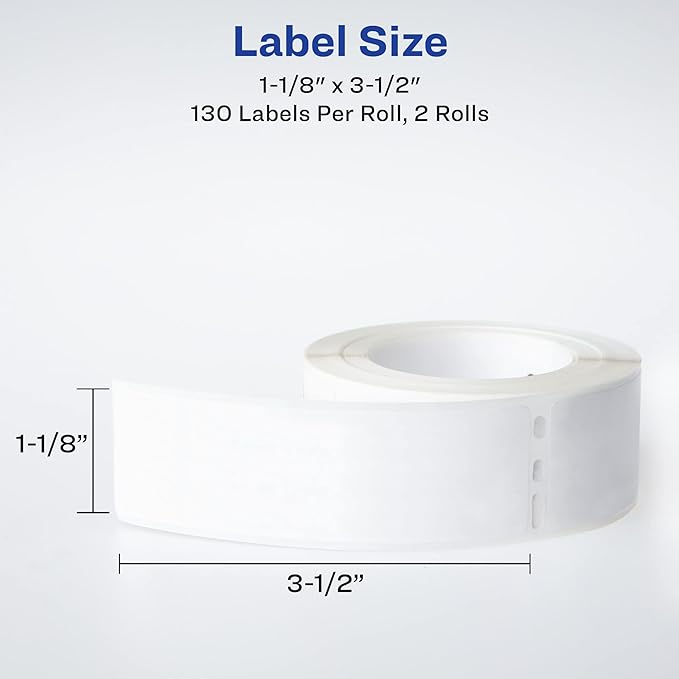 Avery Direct Thermal Address Labels, 1-1/8" x 3-1/2", White, Direct Thermal Printable, Comparable to DYMO 30251, 2 Rolls of Blank Labels per Pack, 2,600 Total (10 Packs of 4150)