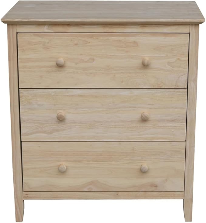 International Concepts Dresser with 3 Drawers, Unfinished