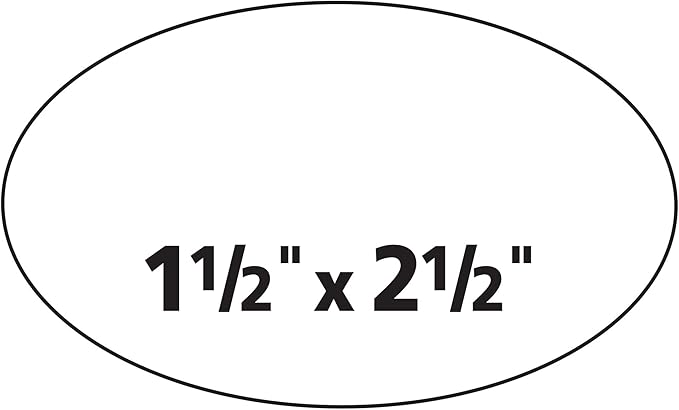 Avery Easy Peel Oval ID Labels, Sure Feed, Print to Edge, Perm Adhesive, 1.5" x 2.5", 270 Ct (6583)