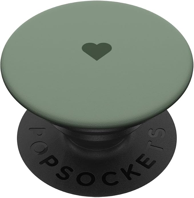 Calke Green Color Cute Heart Minimalist Love PopSockets PopWallet for MagSafe