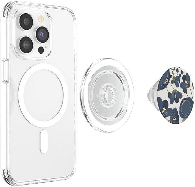 Cute Navy Floral Botanical Pattern PopSockets Adhesive PopGrip