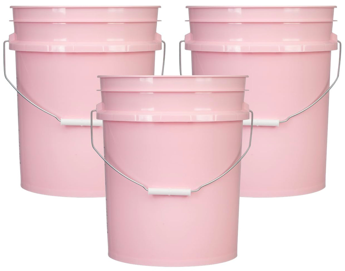 House Naturals 5 Gallon Premium HPDE Plastic Bucket - Made in USA Food Grade Container, BPA Free All Purpose Pail (5, Red)