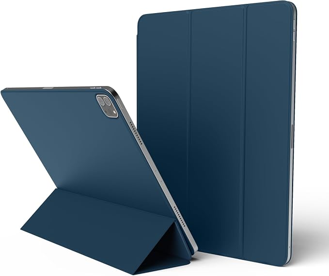elago Magnetic Folio Case for iPad Pro 13-inch (M5 M4) | Back Plate can be Attached to Metal Materials Magnetic Back Plate Wake/Sleep Compatible with Apple Pencil 2 [Blue]