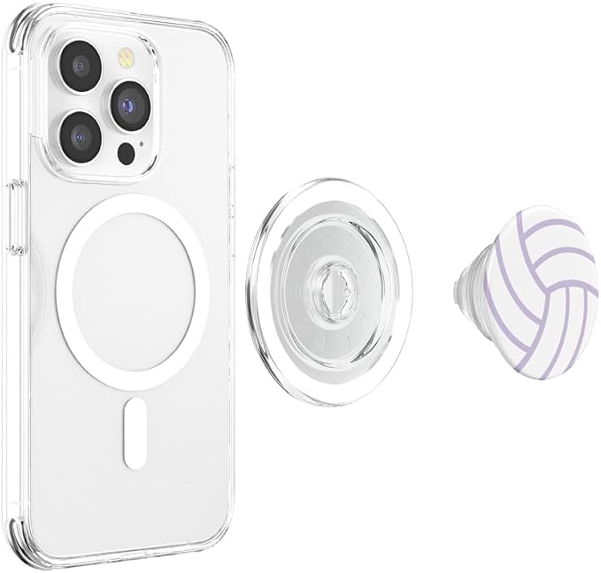 White Light Pastel Purple Volleyball PopSockets Adhesive PopGrip
