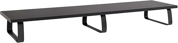 TRIPP LITE Dual-Monitor Riser Stand for Desk, Black Wood & Steel Desktop Organizer for 2 Screens - Computer, Laptop, PC, Printer, & TV Shelf Stand - 39 x 10 inch Platform, 5-Year Warranty (MR4010)