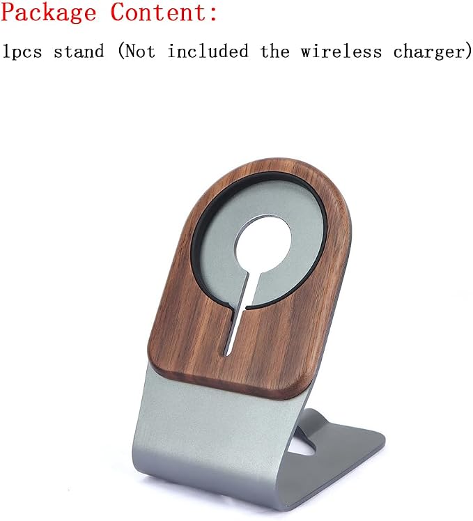 Luxury Aluminium Aloy + Solid Wooden Desktop Holder Stand Compatible with for MagSafe Charger Wireless Charging Accessories for iPhone 16/15/14/13/12 Series Cell Phones