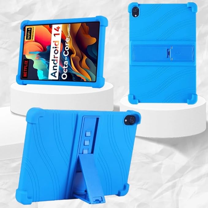 for Urao 10.1 inch Tablet Case Soft Silicone Cover Case with Kickstand for Urao 10.1'' C107 Tablet Blue