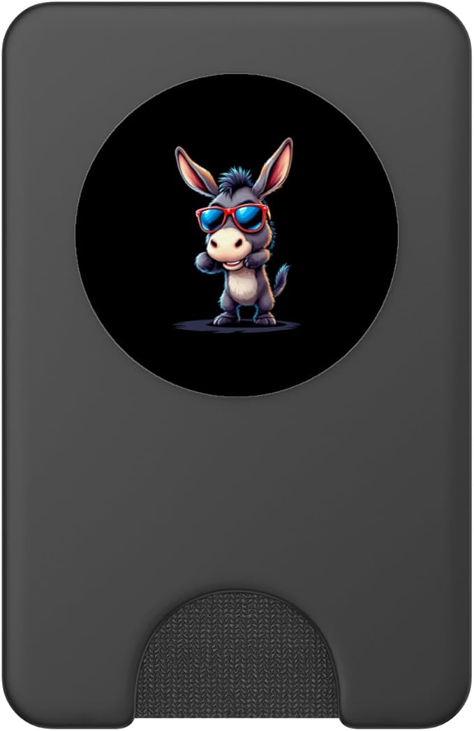 Funny donkey cartoon PopSockets PopWallet for MagSafe