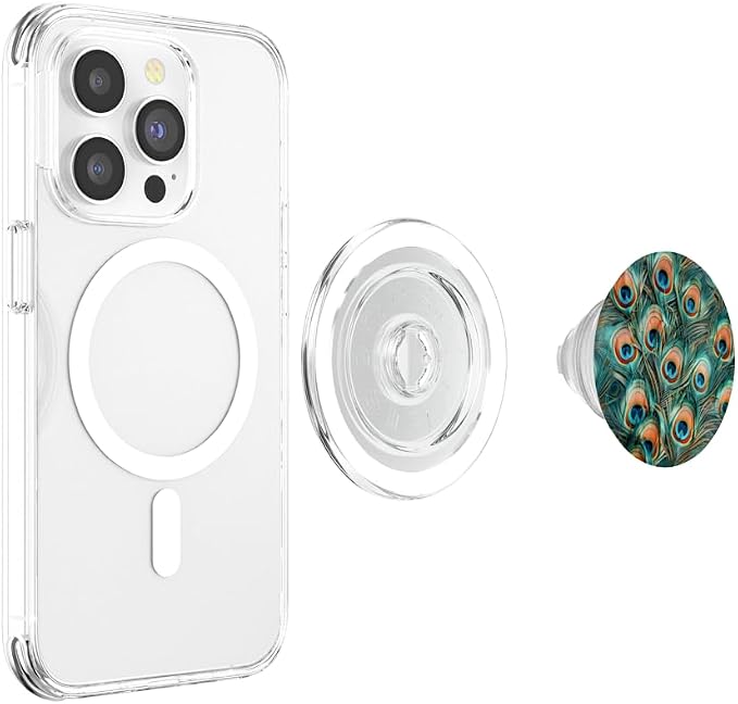 Peacock Feather Pattern PopSockets PopGrip for MagSafe