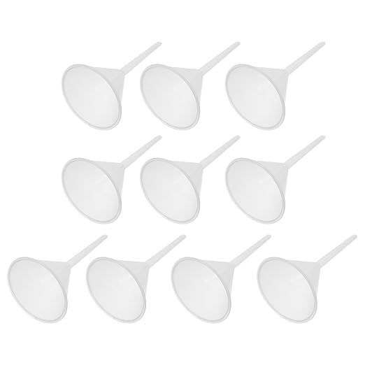 Veemoon 10pcs 90mm Plastic Triangle Funnels Pp Laboratory Filling Funnels