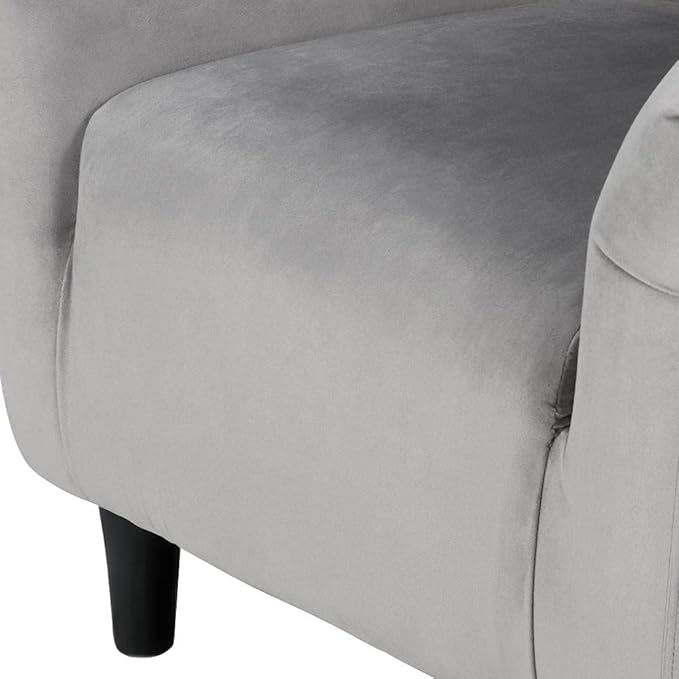 Yaheetech Barrel Chairs, Furry Accent Chairs with Soft Padded Armrest for Living Room Bedroom Waiting Room Office, Set of 2, Gray