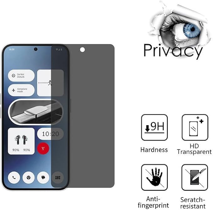 for Nothing Phone (2a) Privacy Screen Protector [2pack] Anti-spy Anti-Scratch Easy Install Tempered Glass for Nothing Phone (2a) 6.5