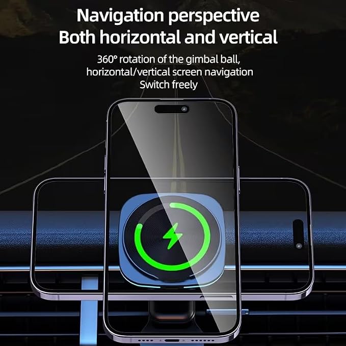 Experience Effortless Charging Fast Charging Mount Charger Magnetic Wireless for Your Cars &amp Travel NeedsBlack