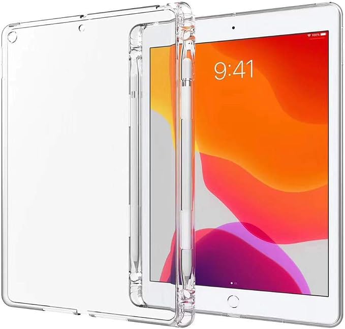 Clear iPad mini Case with Pencil Holder Soft TPU Transparent Shockproof Cover Supports 2nd Gen Apple Pencil Charging for iPad mini 6/7th(A17 Pro) Generation 8.3 inch 2021/2024 (Mini 6)
