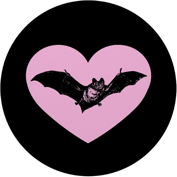 Gothic Bat Red Heart Goth Halloween Valentine's Day PopSockets Adhesive PopGrip