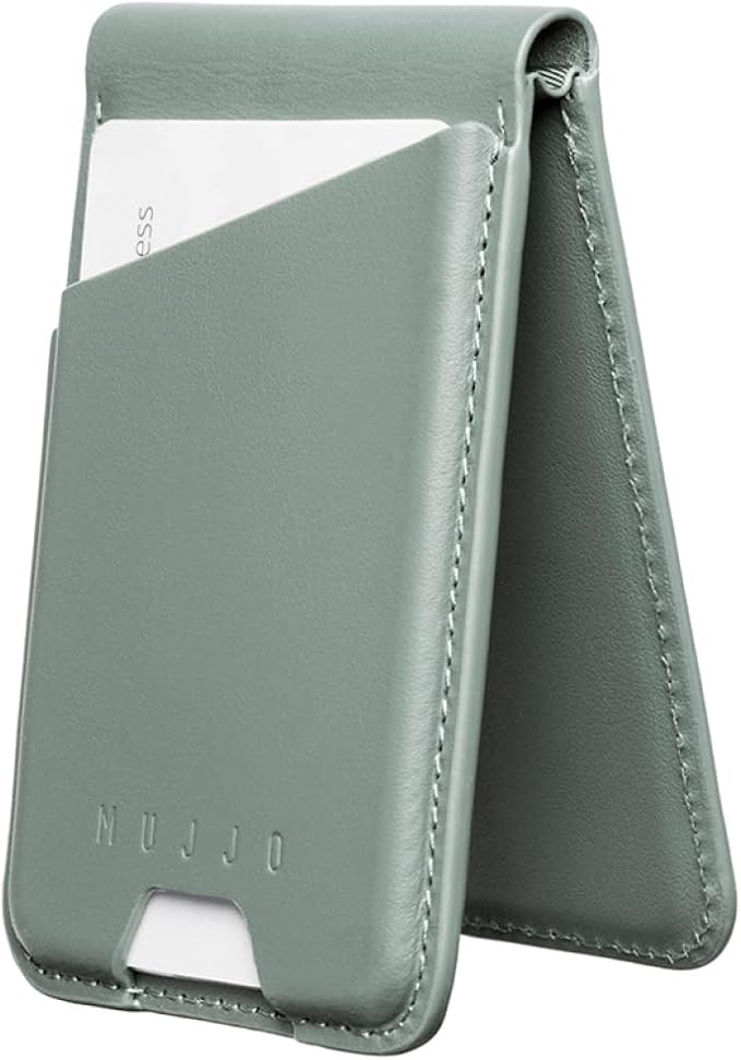 Mujjo Magsafe Compatible Leather Wallet Stand - Basalt Blue