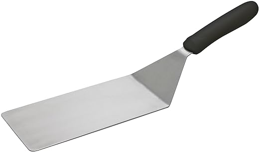 Winco 8" x 4" Black Griddle Spatula Turner for Burgers