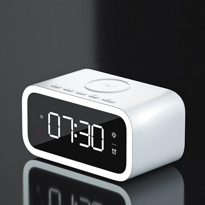 IHAO 3in1 Multifunctional Foldable Wireless Charging Station with LED Ambient Night Light Fast QC3.0 Charger for Phone iWatch Headphone Space-Saving Auto-Shutoff &amp Overcharge Protection-Black
