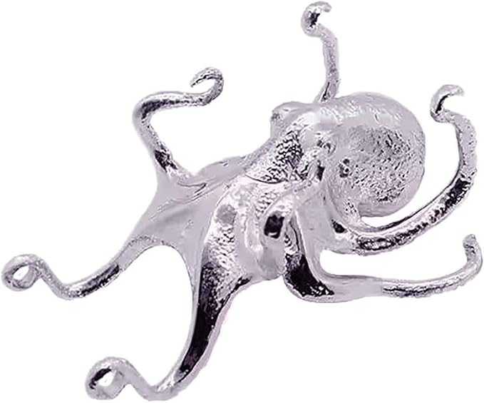 Octopus Mobile Phone Holder Multifunctional Octopus Holder Phone Stand Pen Holder Octopus Statue Animal Sculpture Collectibles Desk Decor Ornaments (Gold)