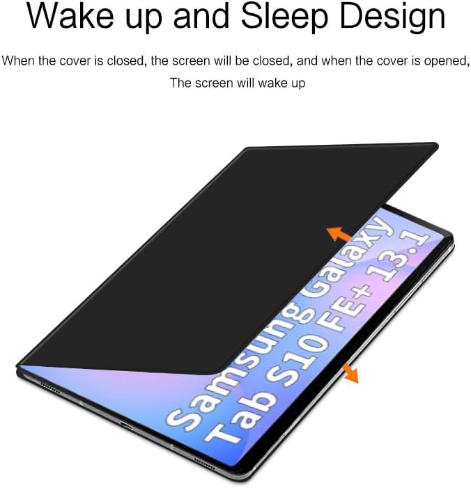 Magnetic Case for Galaxy Tab S10 FE+ 13.1 inch/Galaxy Tab S10 FE Plus with Pen Holder Lightweight and Slim Magnetic Stand Case with Auto Sleep/Wake for Tab S10 FE+ (SM-X620/X626B) Black
