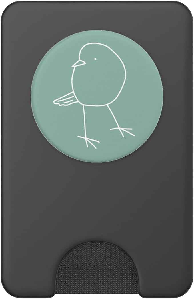 Cute Bird Line Art Nature Minimalist Modern Mint Sage Green PopSockets Adhesive PopGrip