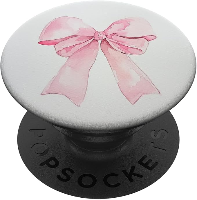 Girly || Watercolour Bow || Coquette || Aesthetic Pink Bow PopSockets Adhesive PopGrip