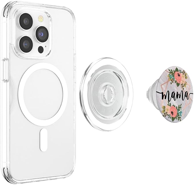 Mama in Rose Pink &amp Flowers PACM024e PopSockets Adhesive PopGrip