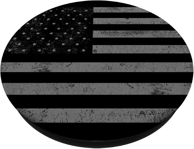 Grey US American Flag Cool Vintage Ensign Patriot Gift PopSockets Adhesive PopGrip
