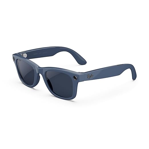 Ray-Ban Meta (Gen 2), Wayfarer Large, Shiny Cosmic Blue | Smart AI Glasses for Men, Women — 2X Battery Life — 3K HD Resolution — 12 MP Ultra-Wide Camera, Audio, Video — Transitions® Sapphire Lenses