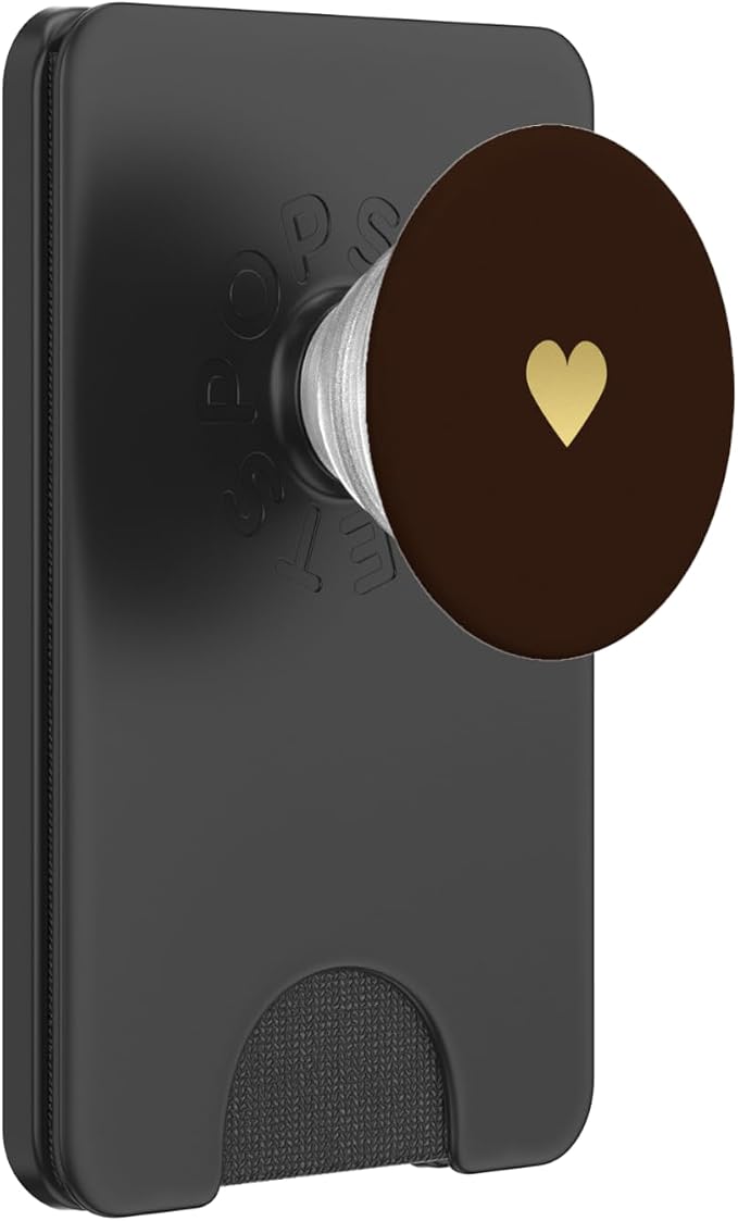 Dark Brown Deep Heart Minimalist PopSockets Adhesive PopGrip