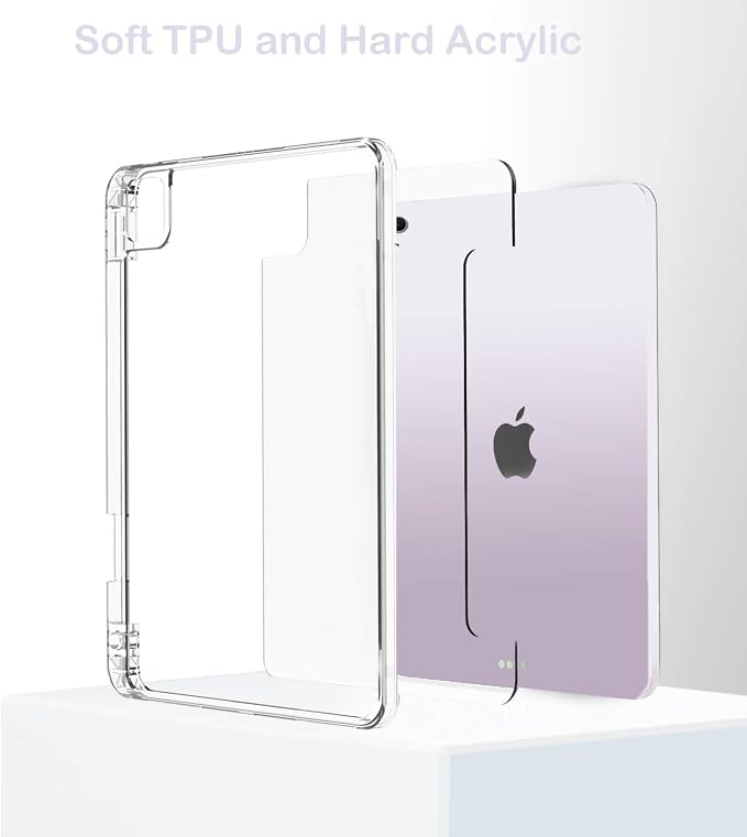 Feams Case for iPad mini 7 A17 Pro 2024/iPad Mini 6 2021 Slim Lightweight Trifold iPad mini 7 A17 Pro Case 8.3 Inch 2024 Clear Back Cover with Pencil Holder &amp Auto Sleep Blue Bow