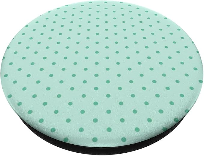 Mint Green Polka Dot Pattern PopSockets PopWallet for MagSafe