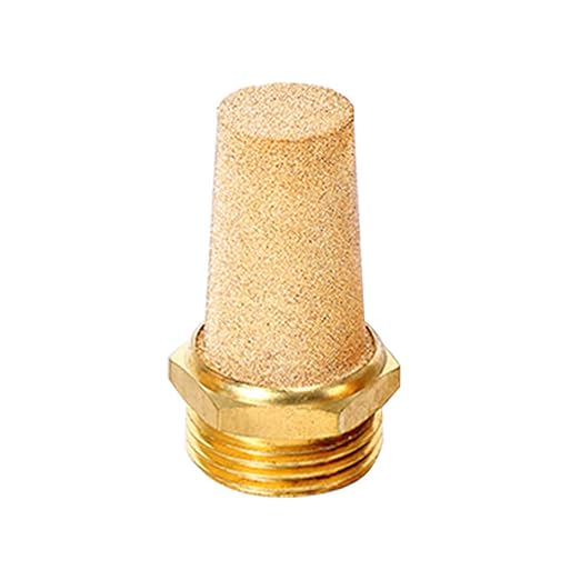 Beduan 3 Pcs Pneumatic Brass Exhaust Muffler Filter, 1/4" Male Thread Hex