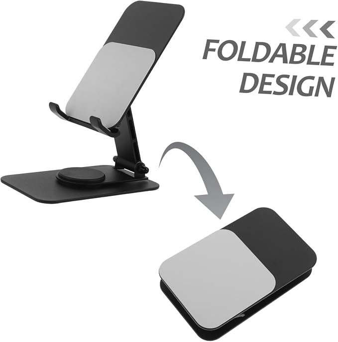 ARTIBETTER Adjustable 360° Rotating Foldable Metal Phone Holder for Desk Portable Smartphone Stand for Office Home and Kitchen Use
