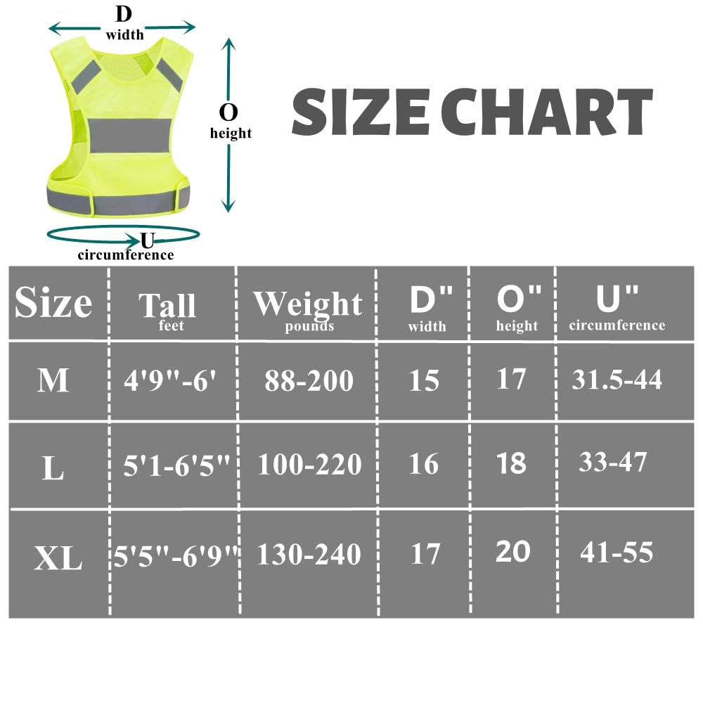 IDOU Reflective Running Safety Vest, High Visibility for Walking Cycling L