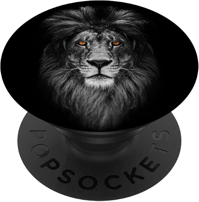 Lion Face in Dark PopSockets Adhesive PopGrip