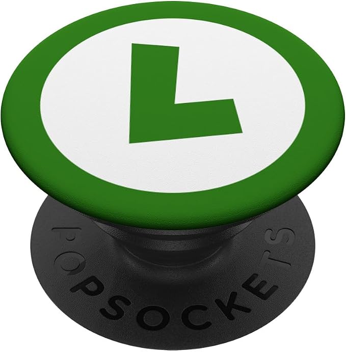 Super Green Letter L Video Game Icon Logo PopSockets PopGrip: Swappable Grip for Phones &amp Tablets PopSockets Adhesive PopGrip