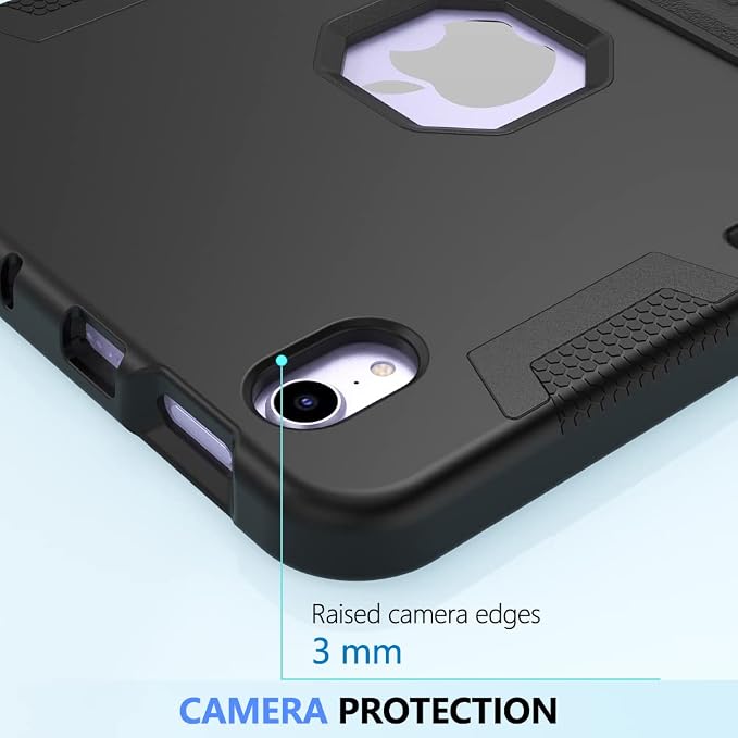 Puxicu Case for iPad 6th / 5th Generation (2018 2017 Model 9.7 Inch) Heavy Duty Rugged Protective Cover for iPad 9.7 Black