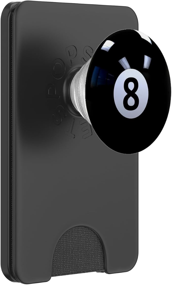 Black 8 Ball Pool Billiard PopSockets Adhesive PopGrip