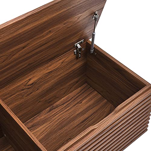 Modway Render 47" Wood Grain Storage Bench in Walnut - color: Walnut