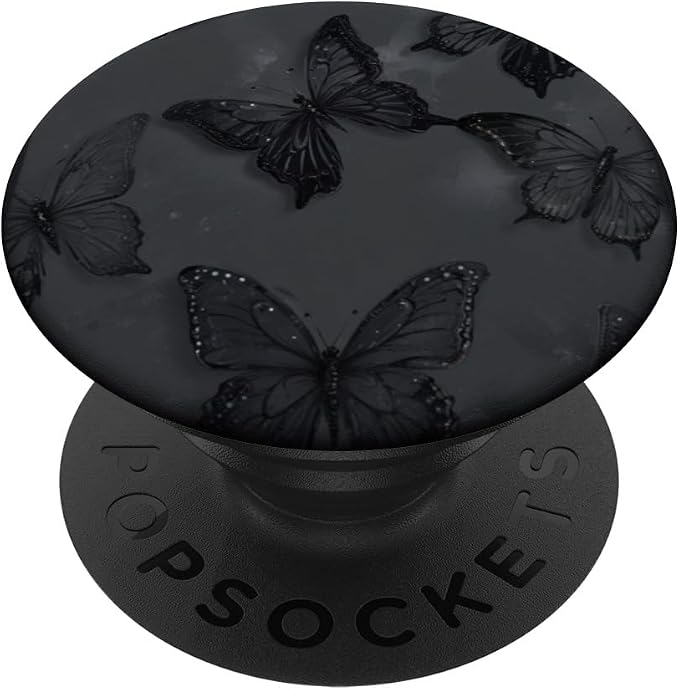 Cute Butterfly Black Butterflies Pattern PopSockets PopWallet for MagSafe