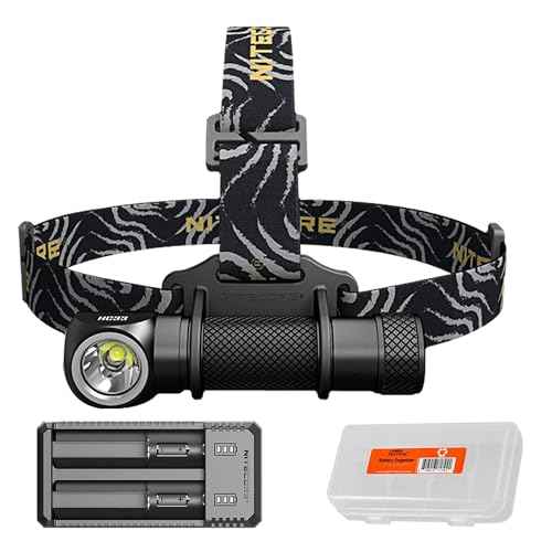 Nitecore HC33 1800 Lumen Versatile L-Shaped LED Headlamp with a 2-Channel USB Smart Charger Set