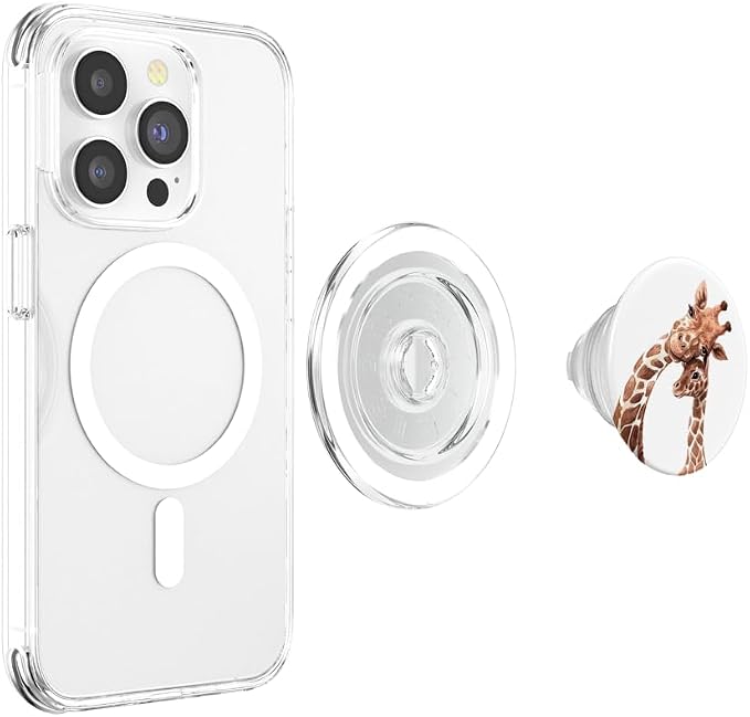 Giraffe Mom Daughter Love Watercolor Africa Cute PopSockets Adhesive PopGrip
