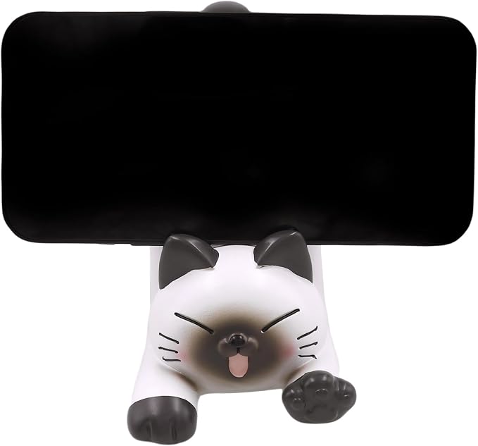 BOLLEY JOSS Desk Cell Phone Holder Stand Pink Sofa with Cute Cat Kitty for Office Free You Hands Home Ornament