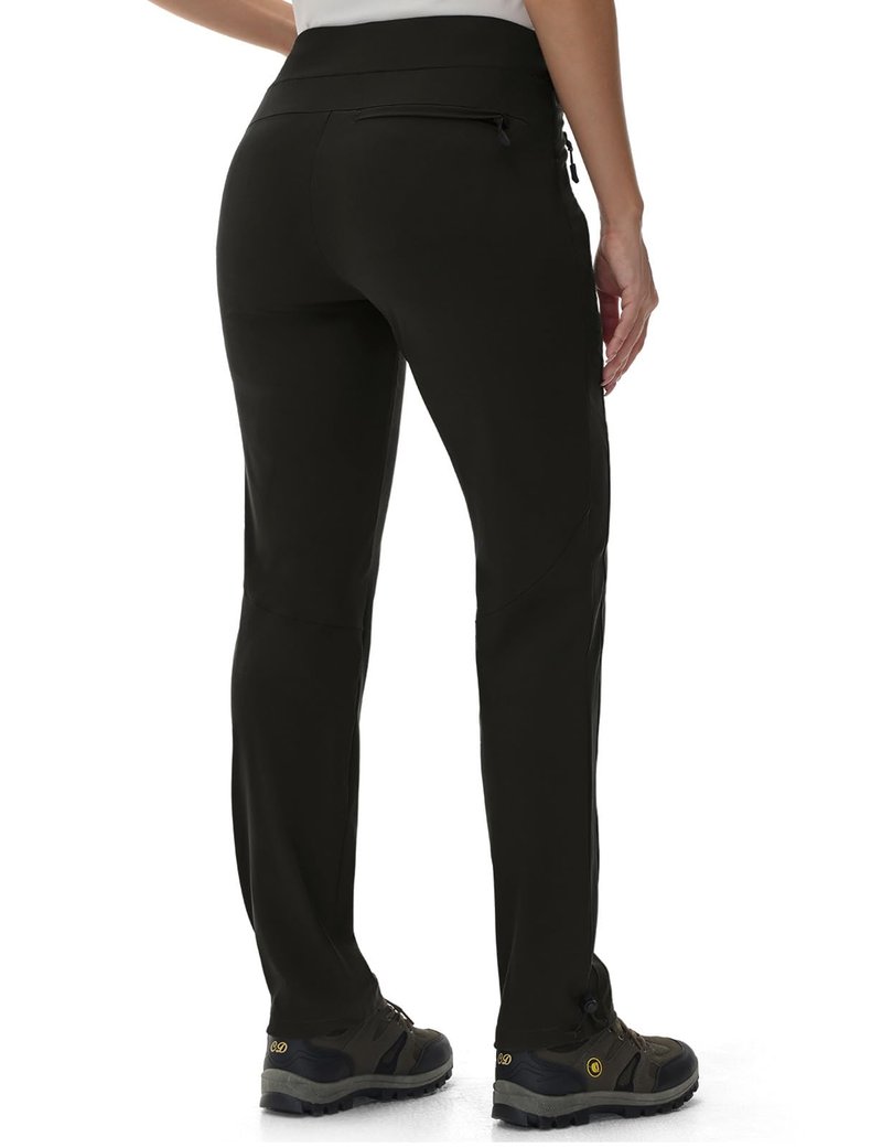 TBMPOY Women's Hiking Pants Lightweight Water Resistant Travel Joggers Quick Dry Outdoor Athletic Pants Zipper Pockets Black M