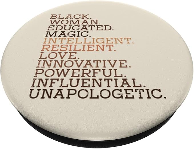 Black Woman Educated Magic BHM African History Melanin Women PopSockets Adhesive PopGrip