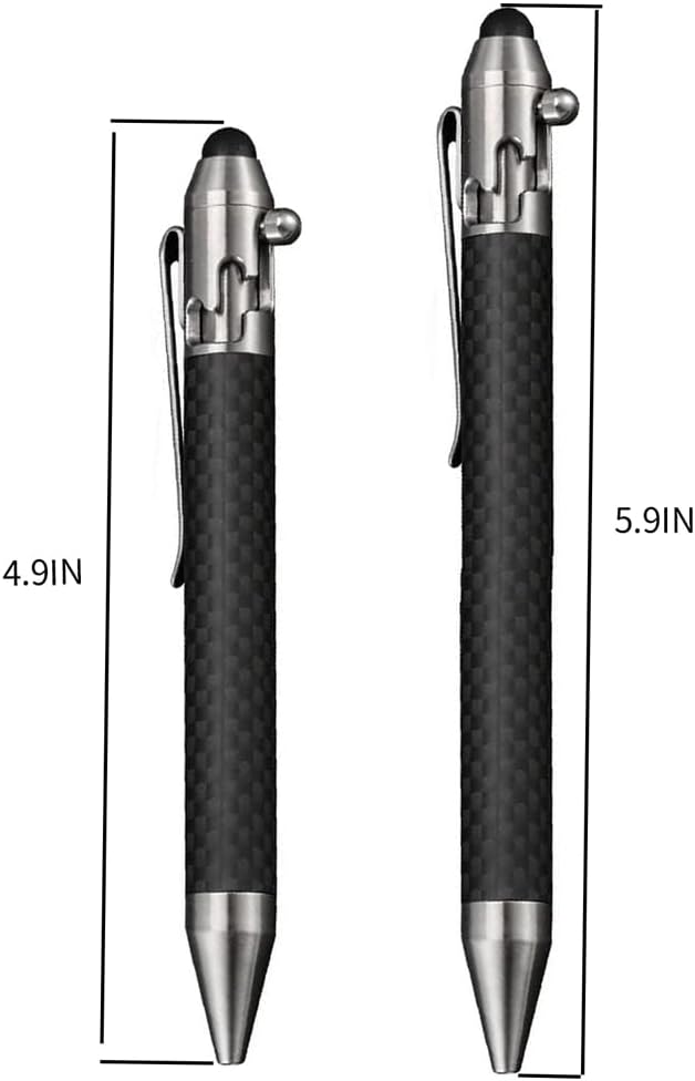 Cool Hand 4.9'' Brass Bolt Action Pen with Retractable Stylus Tip | for Any Touch Screen Ballpoint Ink Refillable Compact Size Skelton Out Deep Pocket Clip (Brass)