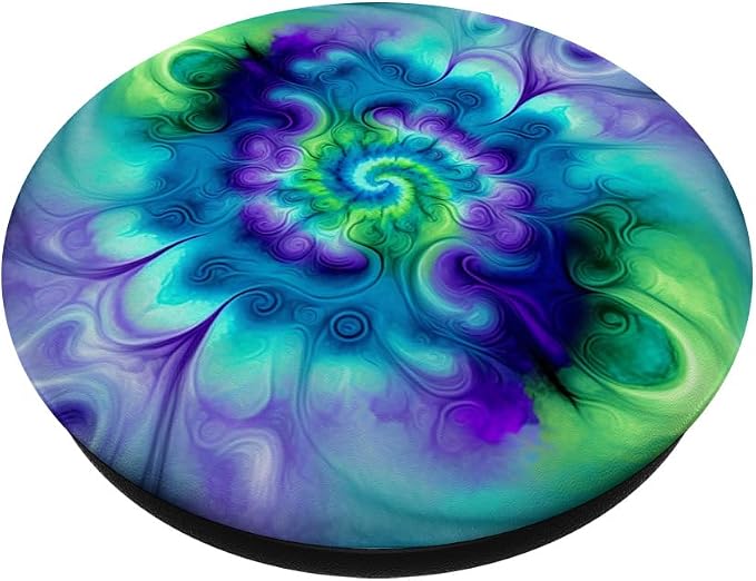 Tie Dye Colorful Blue Cyan Purple Green Design PopSockets Adhesive PopGrip