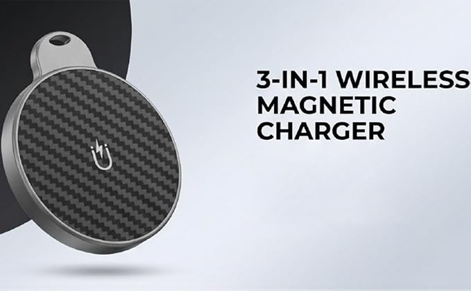EBTOOLS Wireless Magnetic Charging Pad 15W Fast Charging Pad with Overcurrent Overheating Protection and Compact Folding Design for 17 16 Earphone Watch