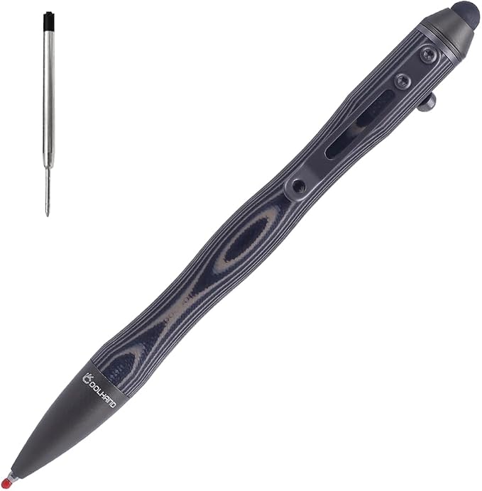 5.7'' G10 EDC Bolt Action Pen Touch Screen Stylus Model 5375-N | Refillable ballpoint ink G10 body with pocket clip ergonomic grip comes with a free refill